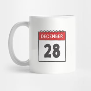 December 28th Daily Calendar Page Illustration Mug